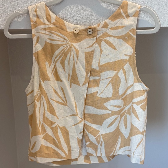 NWT ILLA ILLA Willow Open Back Set Yellow / Tan (Top M / Bottom S) - Picture 6 of 10